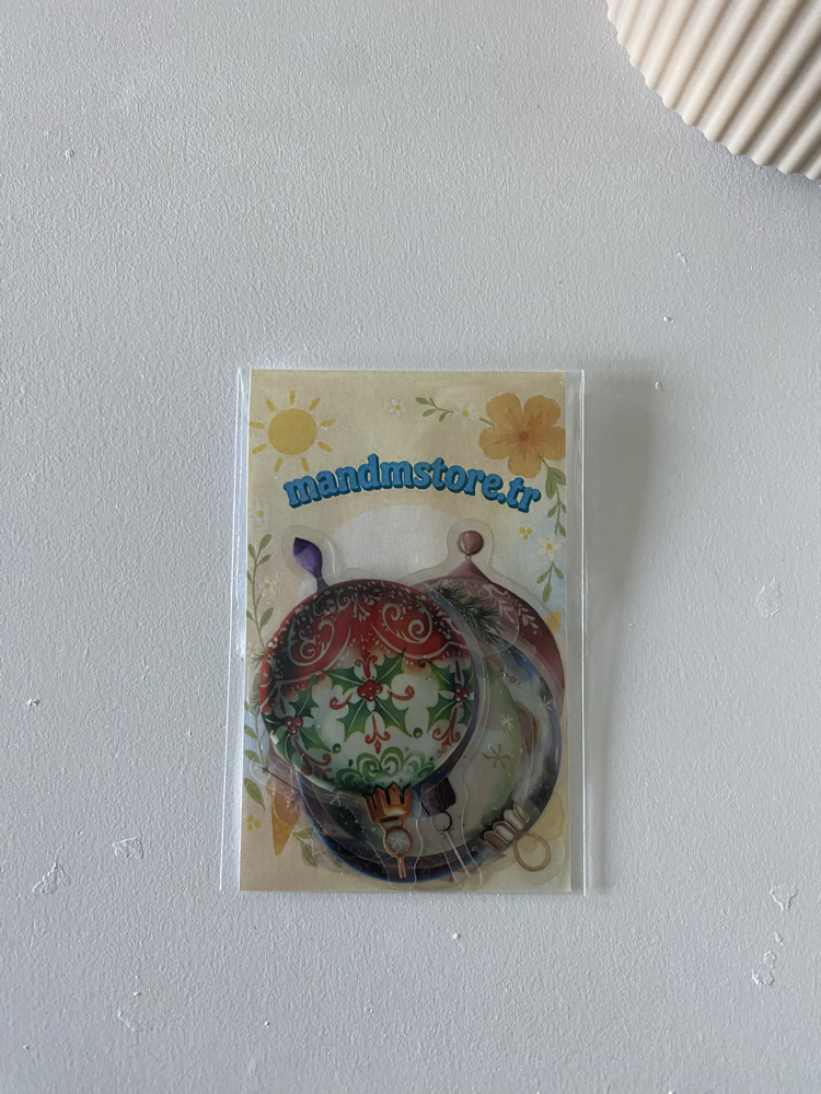 Yılbaşı Ağacı Süsleri Sticker Seti 