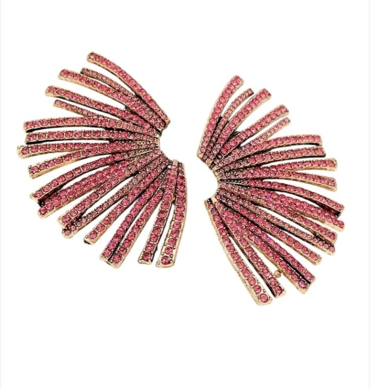 Zara model pembe taşlı küpe