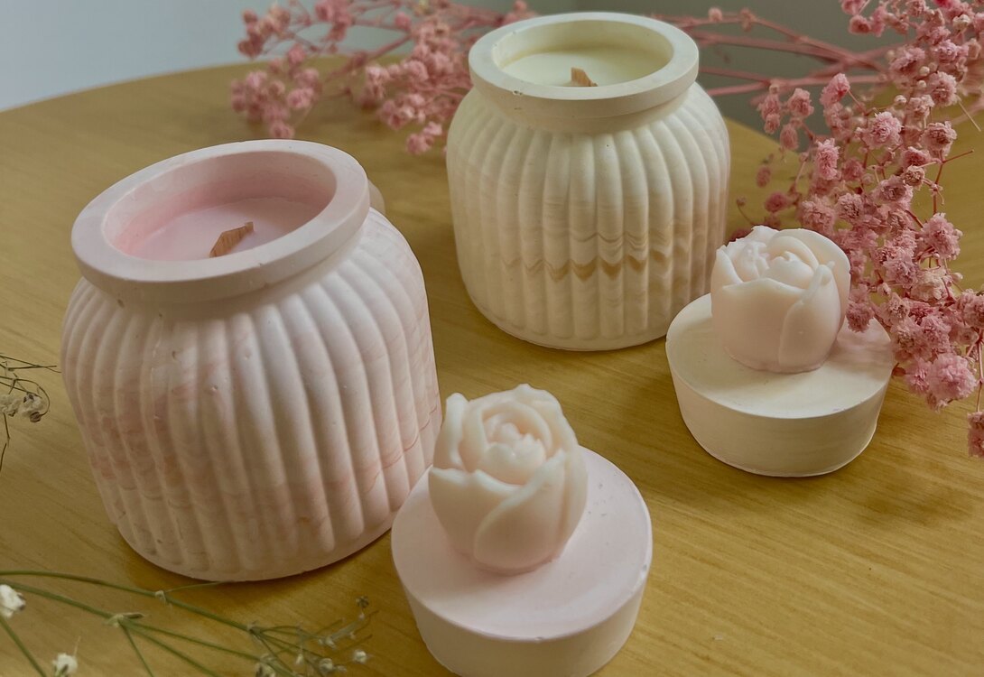 Sakura Soft -Ahşap Fitilli Kokulu Mum Seti