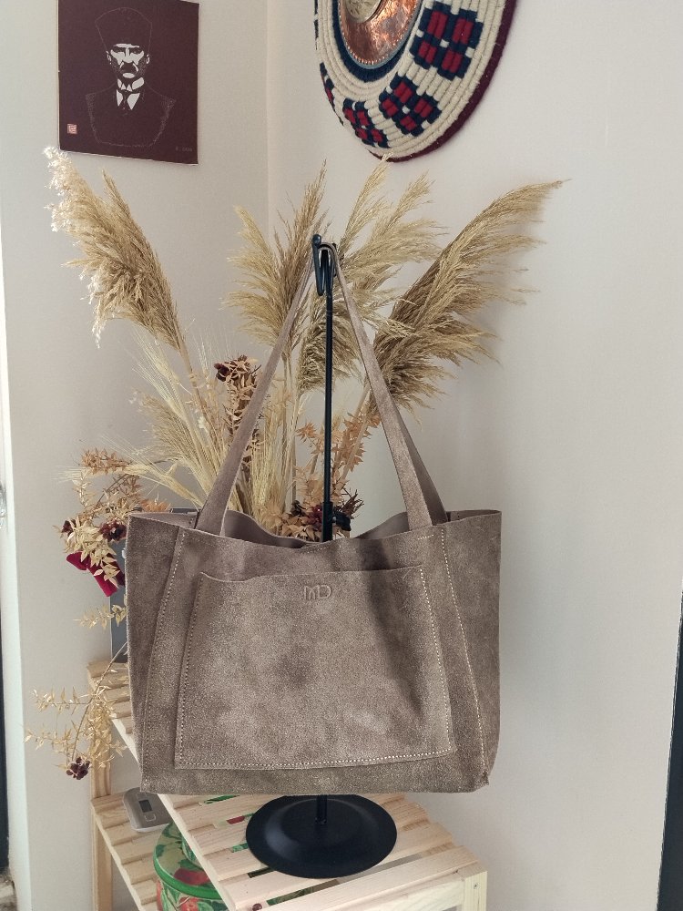 Süet Tote Çanta 