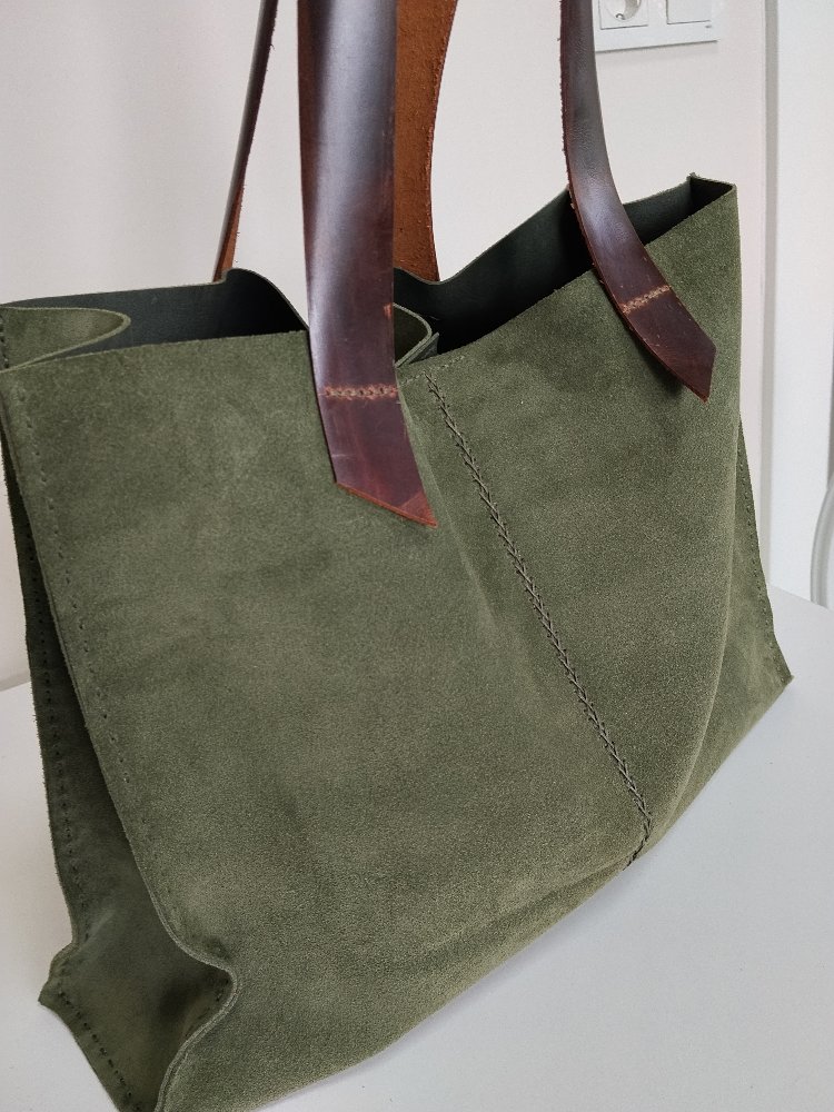 Suet Tote Çanta (Deri Saplı)