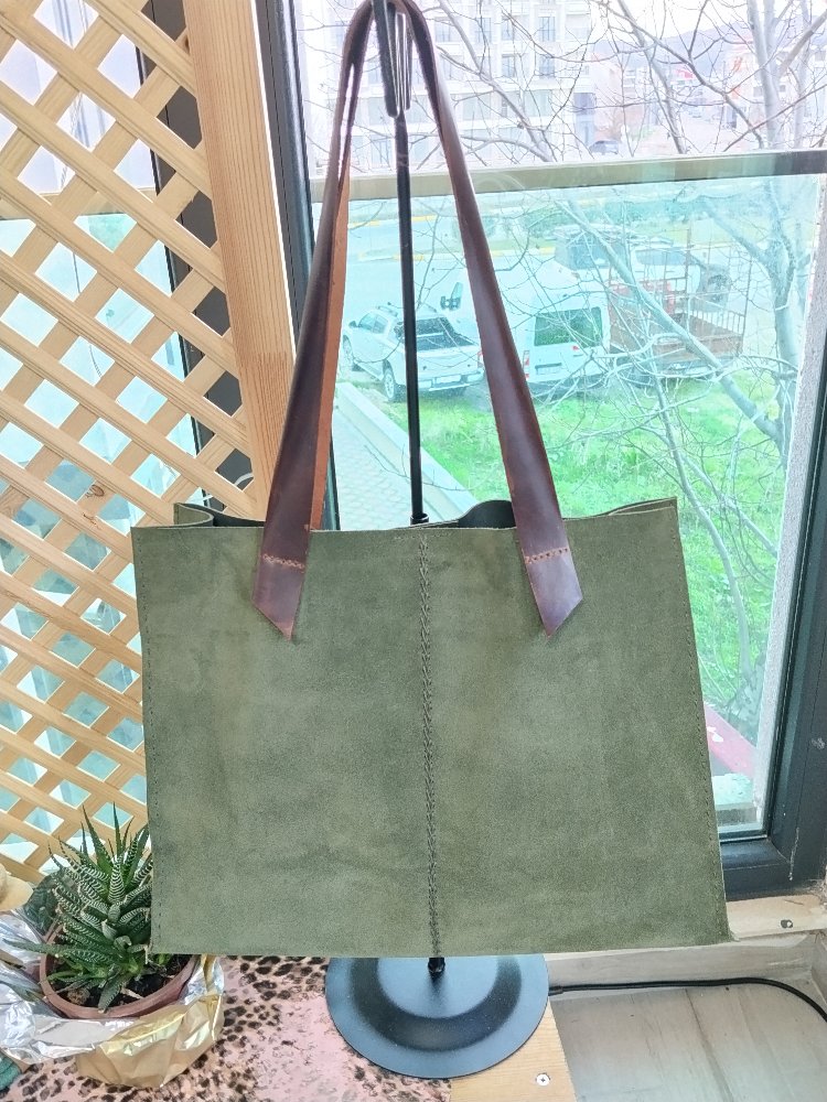 Suet Tote Çanta (Deri Saplı)