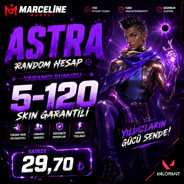 Valorant Astra 5-120 Skin Garantili Hesap
