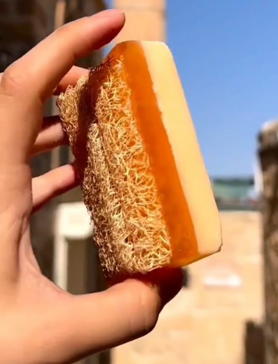 Ballı Kabak Lifli Doğal El Yapımı Sabun (Adet)