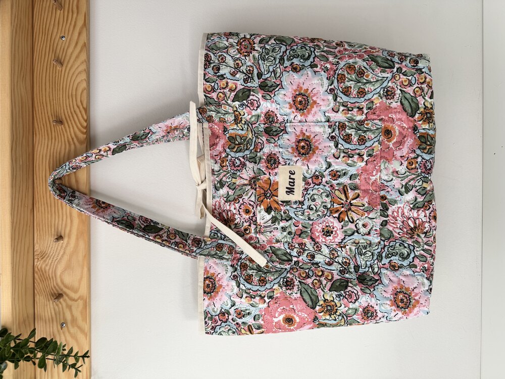 Yeşil bahar xl tote çift taraflı