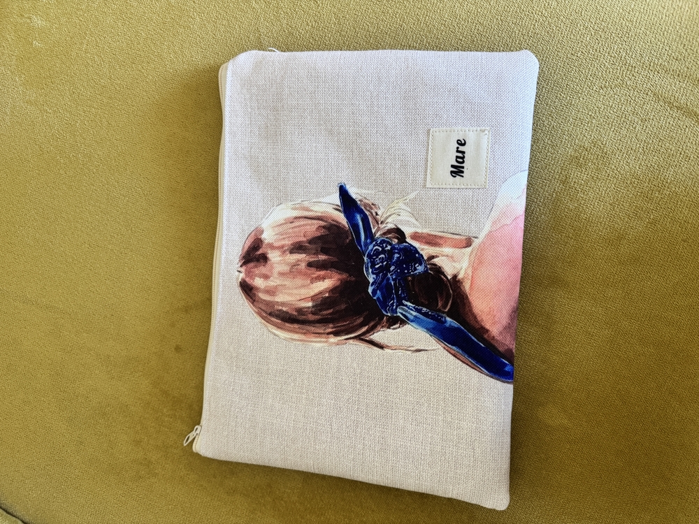 Büyük boy Clutch- mavi tokalı kız