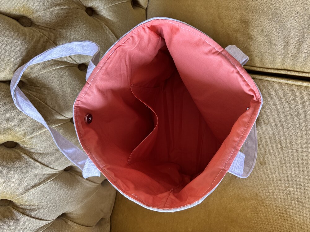 Hasır şapkalı large tote bag