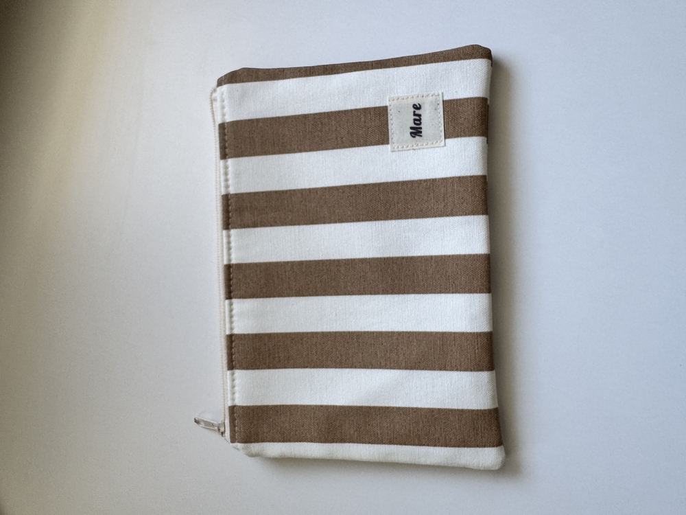 Kahve çizgiler clutch/organizer
