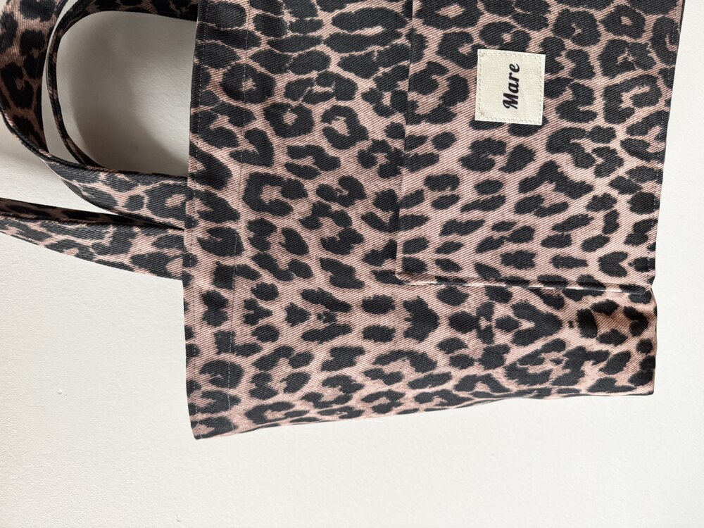 Leopar tote (pudra alt tonlu)
