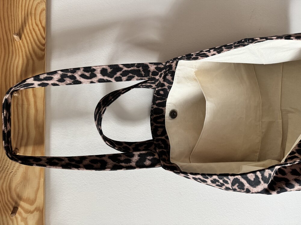 Leopar tote (pudra alt tonlu)