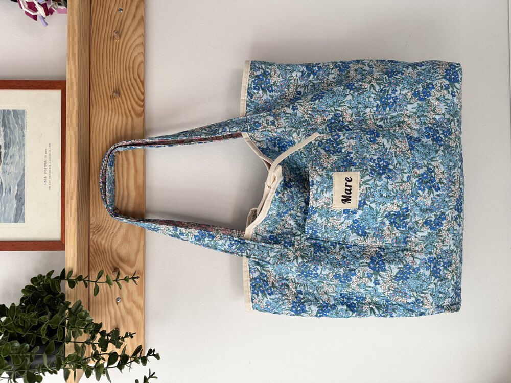 Mavi bahar xl tote çift taraflı