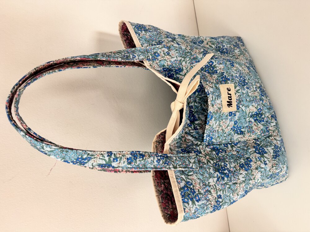 Mavi bahar xl tote çift taraflı
