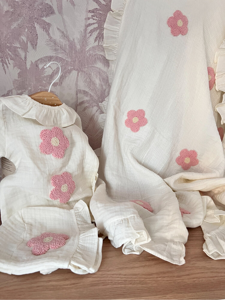 Pembe papatya müslin set 