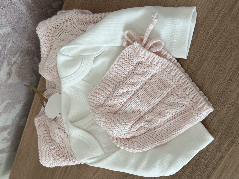 Pembe triko tulum set