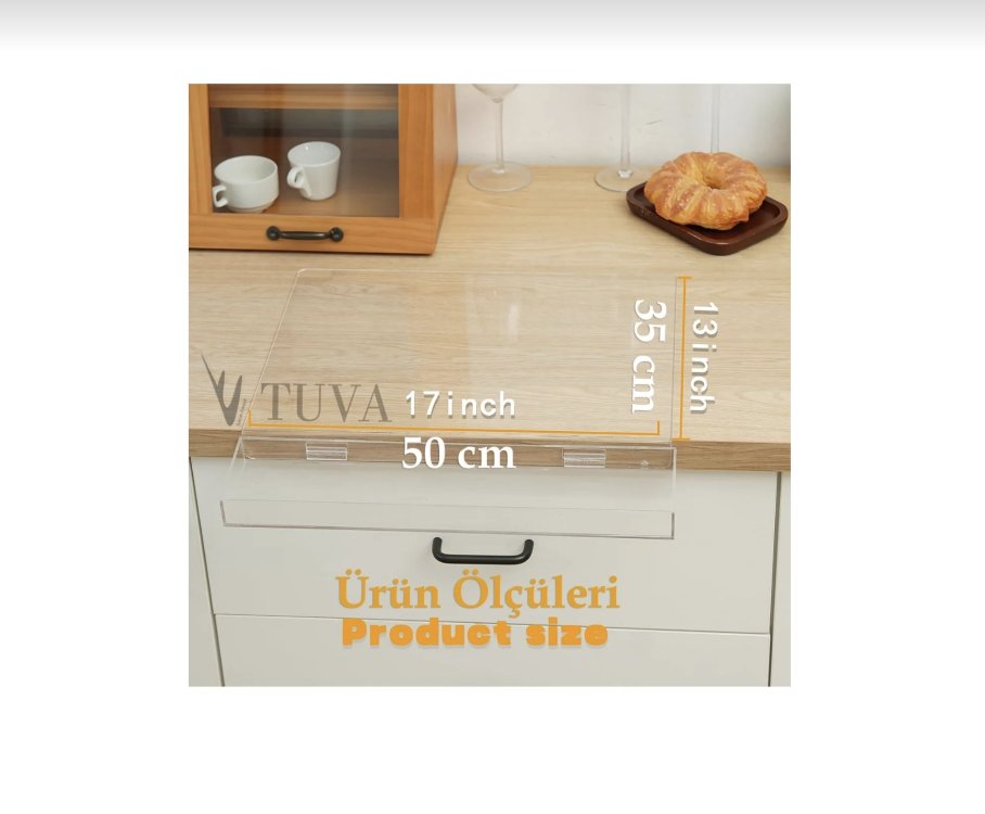 TUVA REKLAM TUVA-Atık Hazneli Şık Şeffaf Pleksi Kesme Tahtası