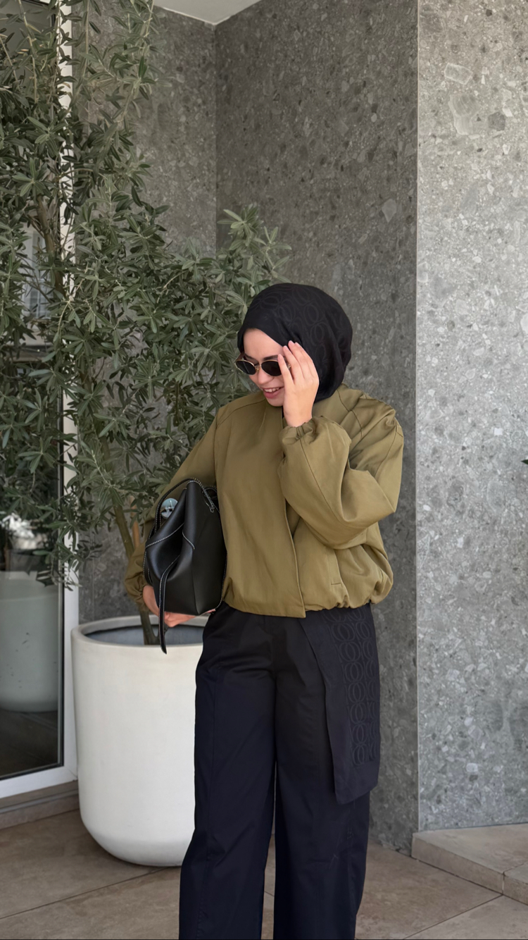Kruvaze bomber ceket ( olive green) 