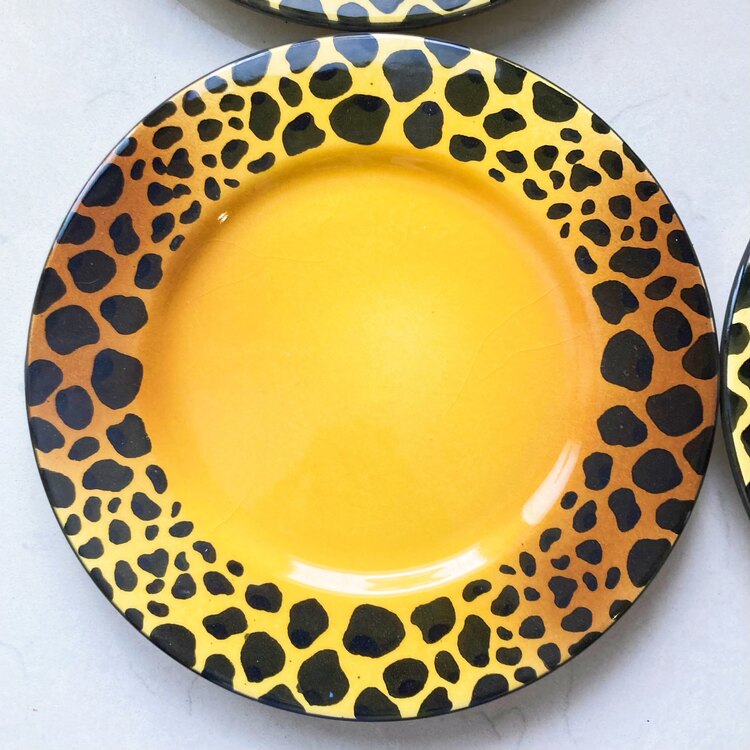 90’s Leopard Ceramic Plates by Haldun