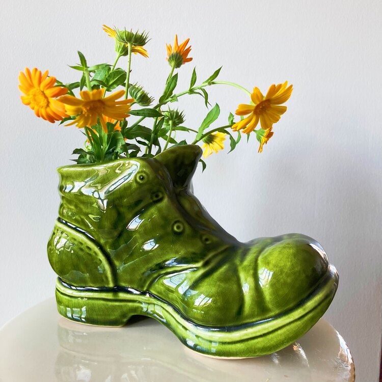 Vintage Old-School Boot Shaped Vase