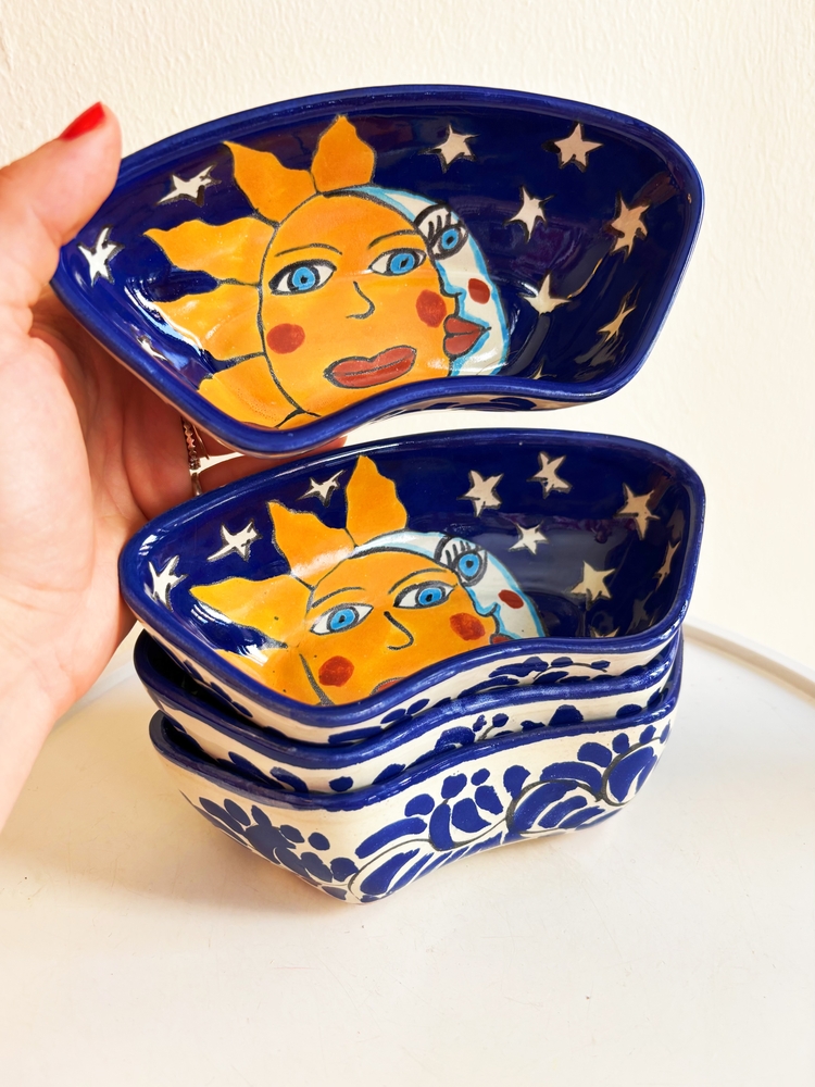 70’s Italian “Sun and Moon” Hand Painted Wall Decor