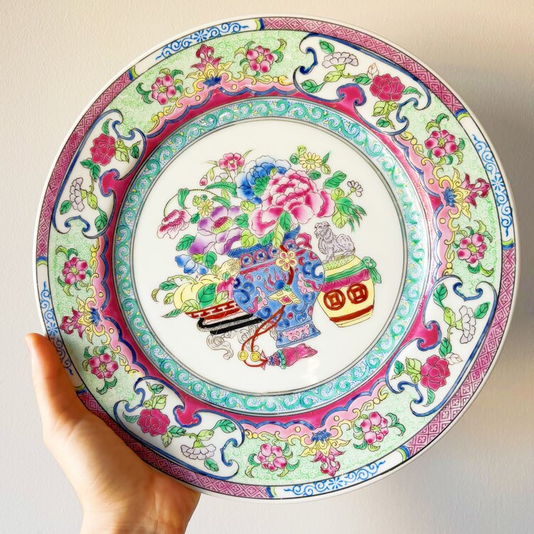 Vintage Porcelain Hand Painted Wall Plate 