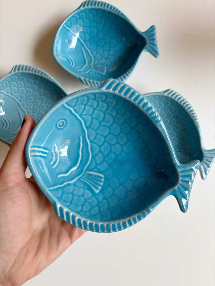 Blue Ceramic Fish Bowls