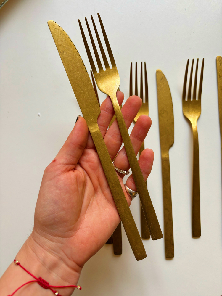 Vintage Brass Cutlery Set