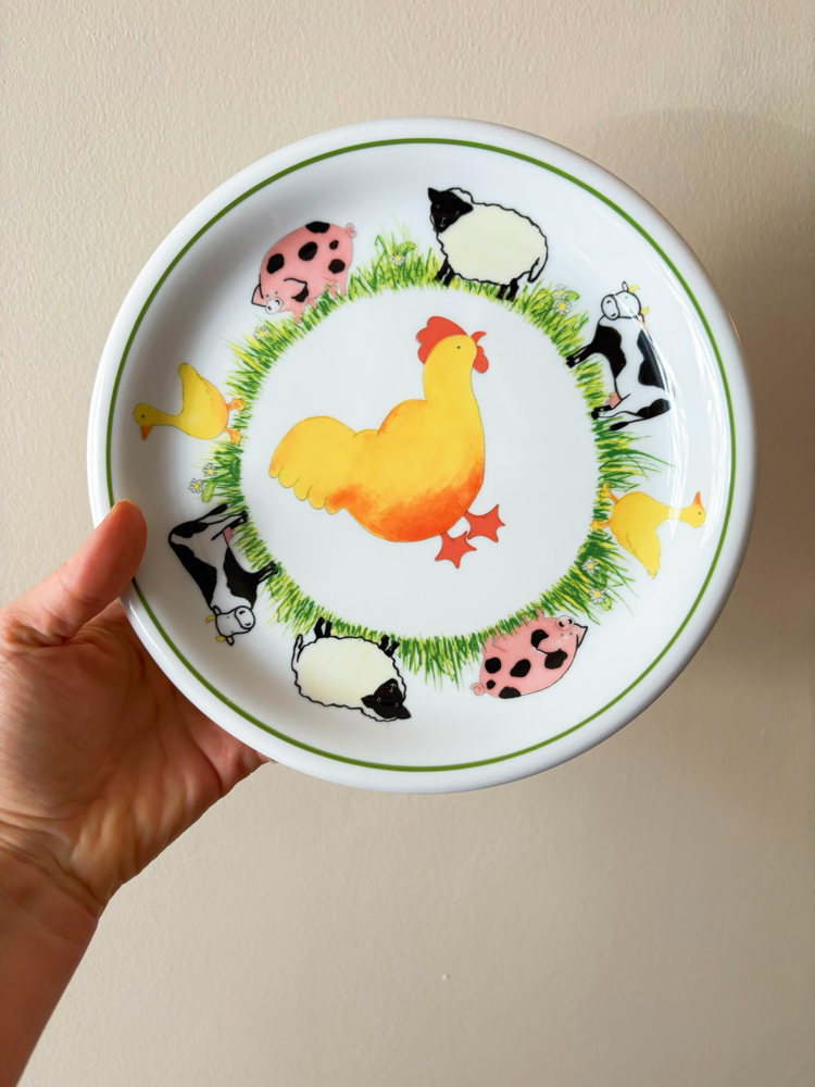 German Farm Animals Wall Plate