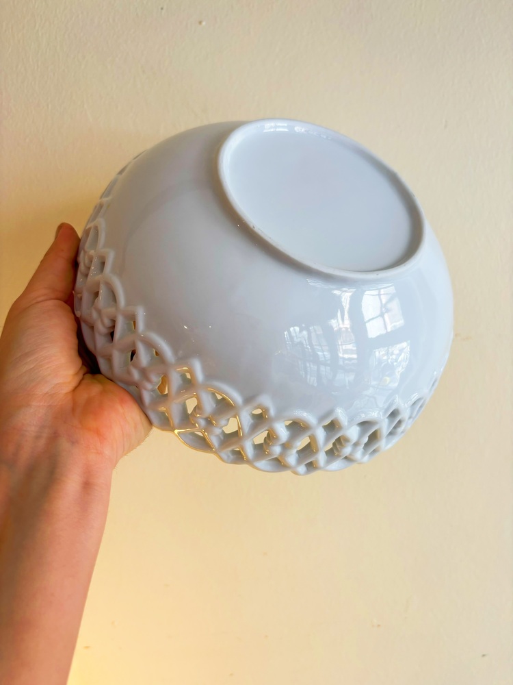 80’s White Porcelain Lace Bowl