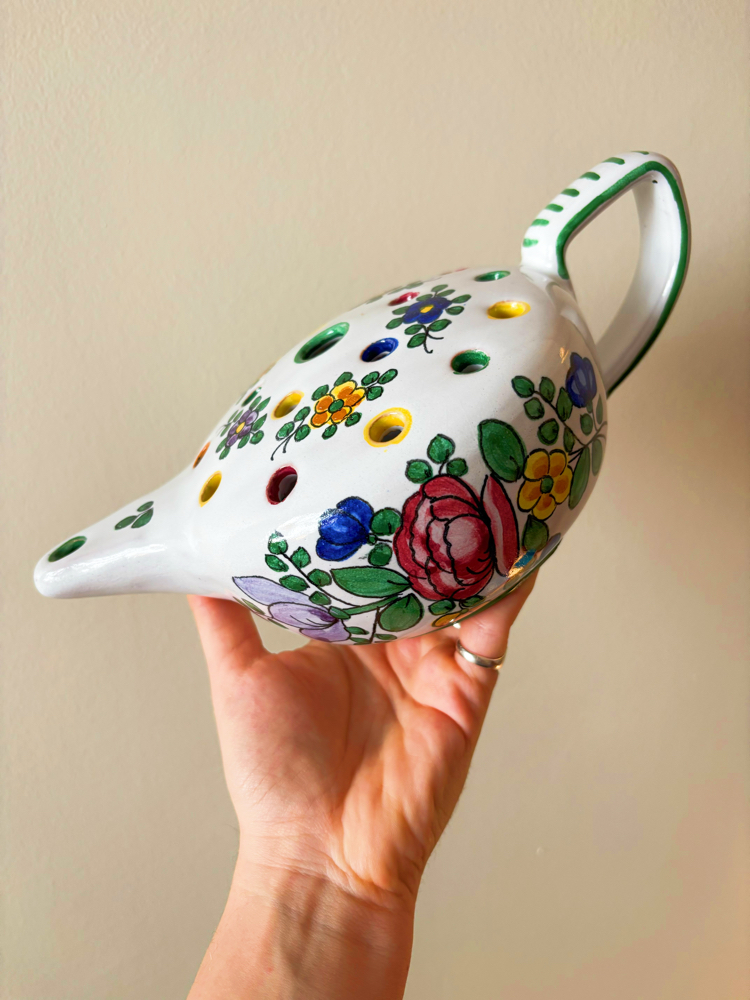 70’s Italian Hand Painted Ikebana Vase