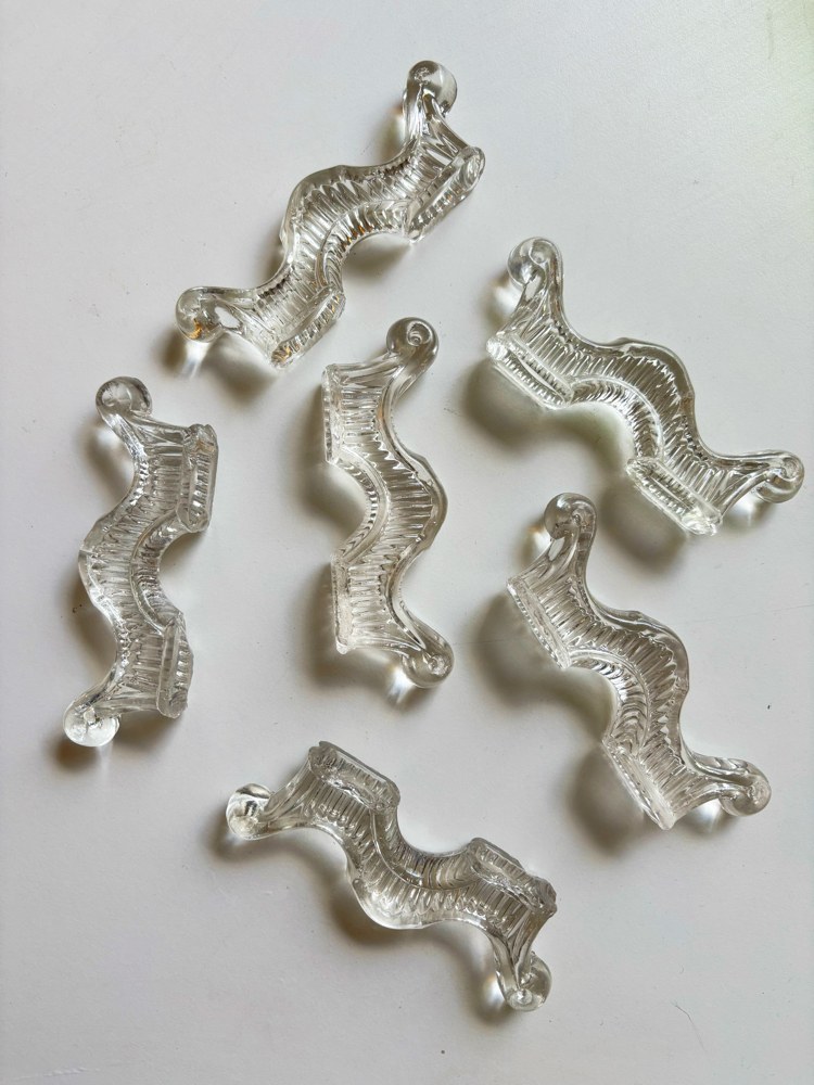 Midcentury Crystal Cutlery Rests