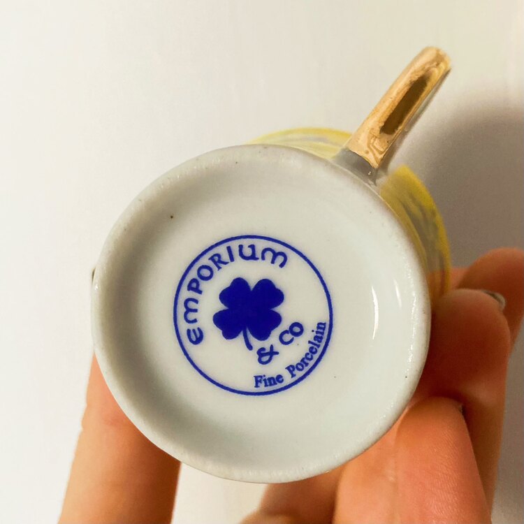 Irish Porcelain Floral Espresso Cups 