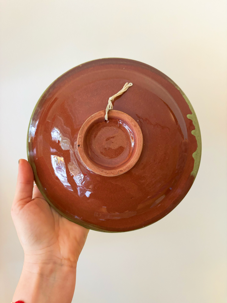 Olive Green Antique Wall Plate