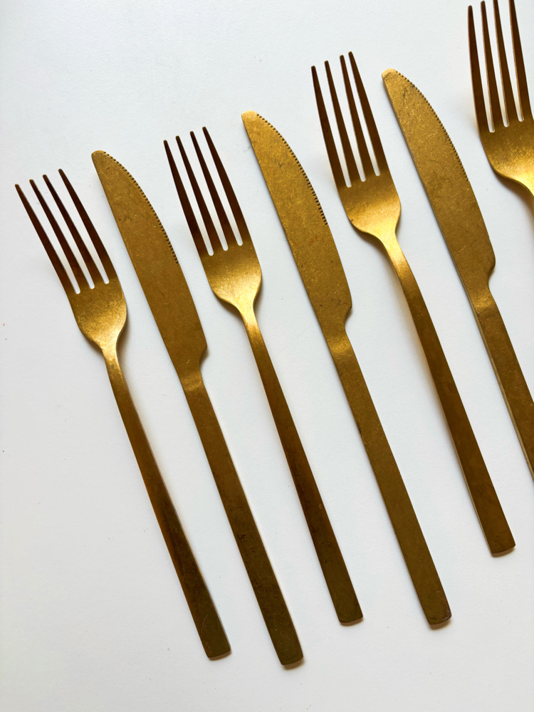 Vintage Brass Cutlery Set