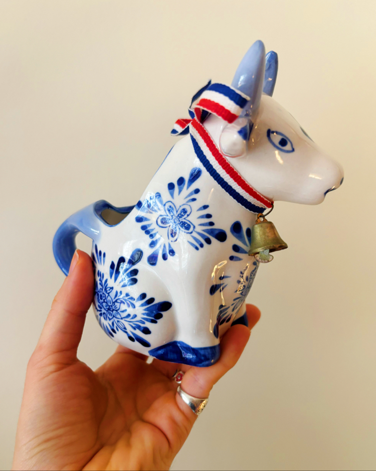 Dutch Delft Porcelain Cow Milk Jug