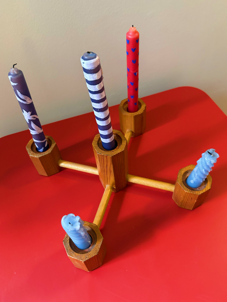 50’s Wooden Candelabra