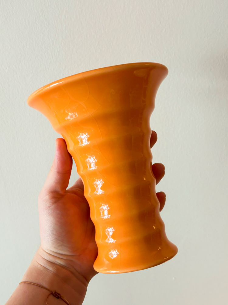90’s Gorbon Orange Ceramic Vase