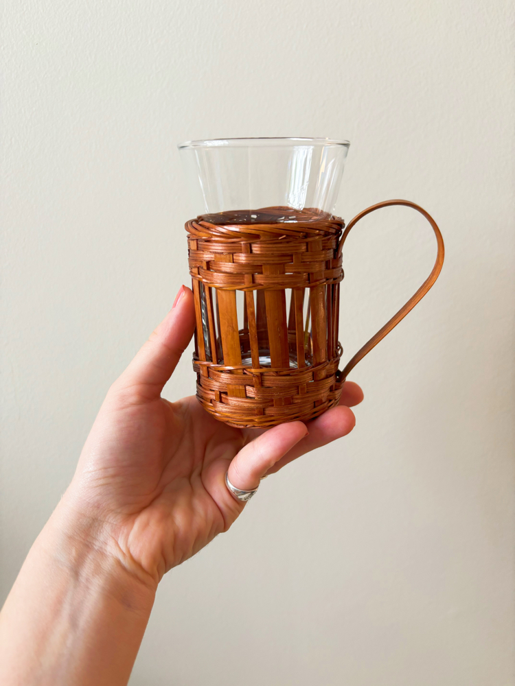 70’s Bamboo Glass Mugs