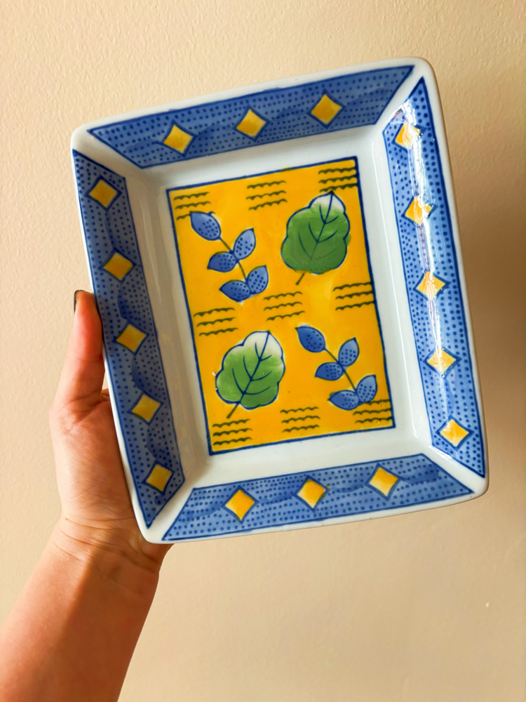 90’s Hand Painted Ceramic Catchall 