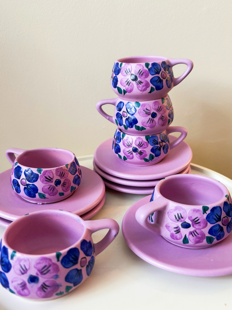 80’s Lilac Espresso Cups by Gorbon