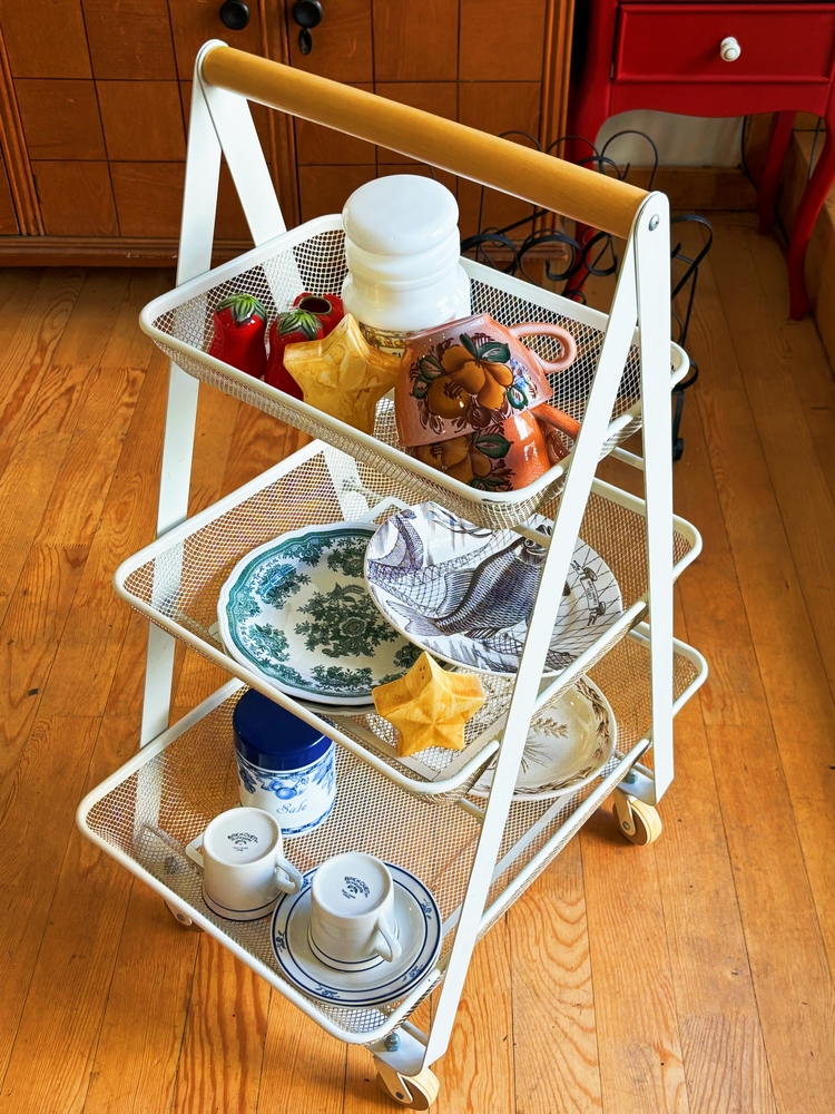 White Metal Utility Cart by Ikea