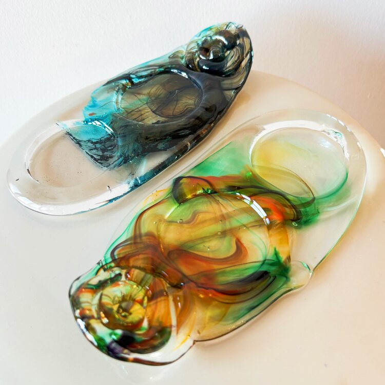 Handmade Art-Glass Candleholders