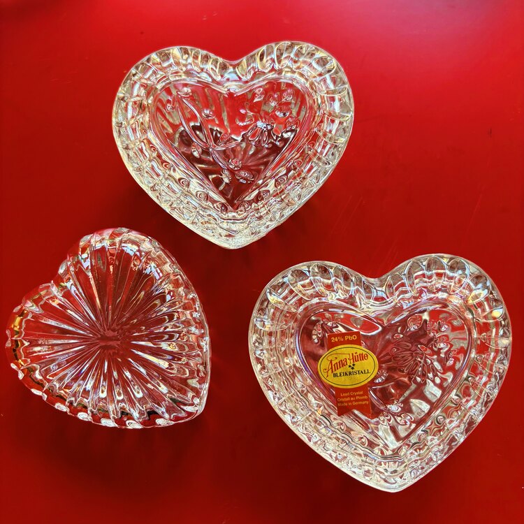 60’s German Heart Shaped Crystal Box