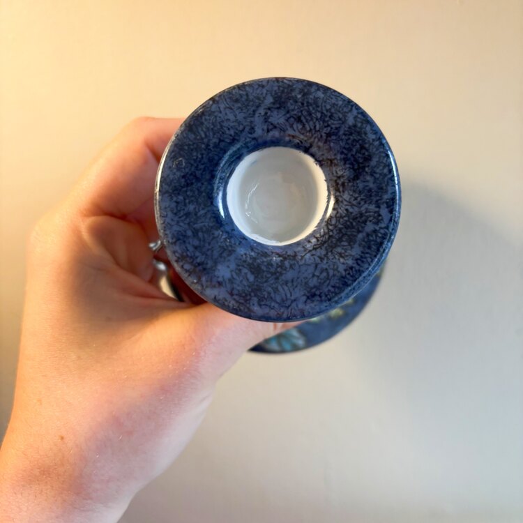 Floral Hand Painted Ceramic Candleholder 