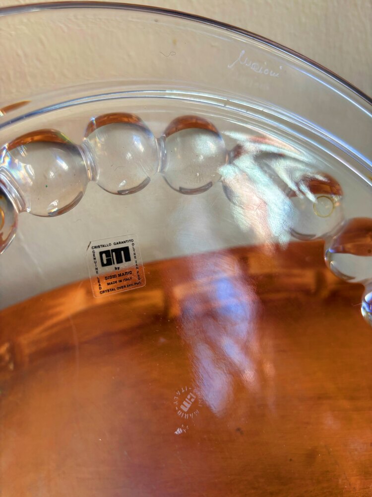 Italian Genuine Lead Crystal Bubble Bowl 