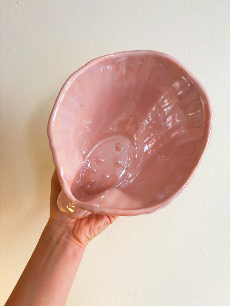 80’s Pink Iridescent Seashell Bowl 