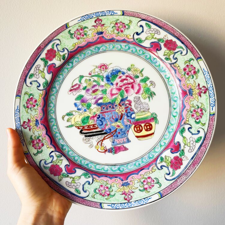 Vintage Porcelain Hand Painted Wall Plate 