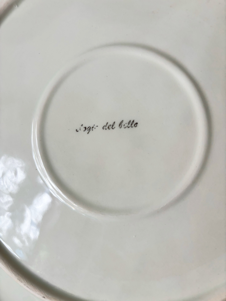 Italian Flower Embossed Ceramic Plates