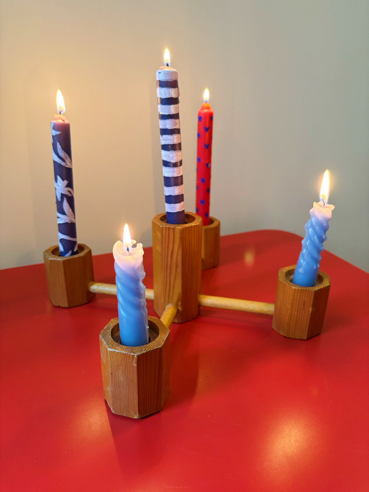 50’s Wooden Candelabra