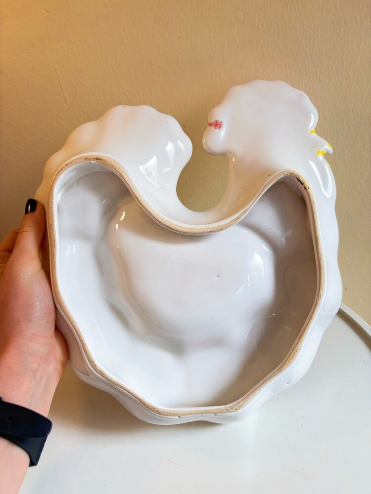 70’s Rooster Ceramic Snack Plate 