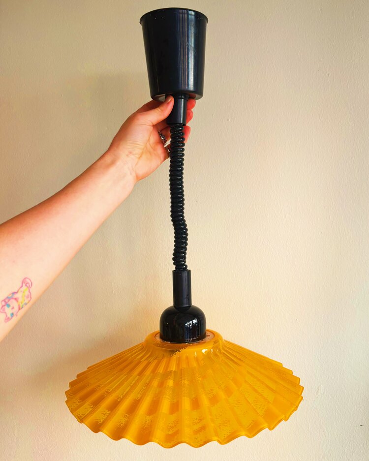 90’s Pop Art Orange Plexy Ceiling Lamp